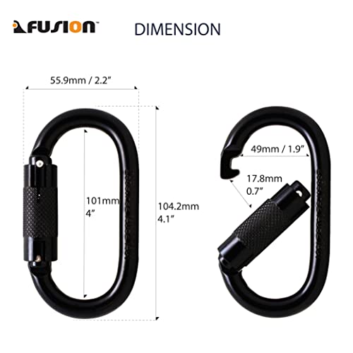 FUSION Auto Locking Carabiner 27KN - Fusion Climb® Ovatti - Professional Rock Climbing Carabiner - Heavy Duty Steel Auto Locking Carabiner for Climbing, Rappelling, D Shaped - UIAA ANSI Compliant - Image 2