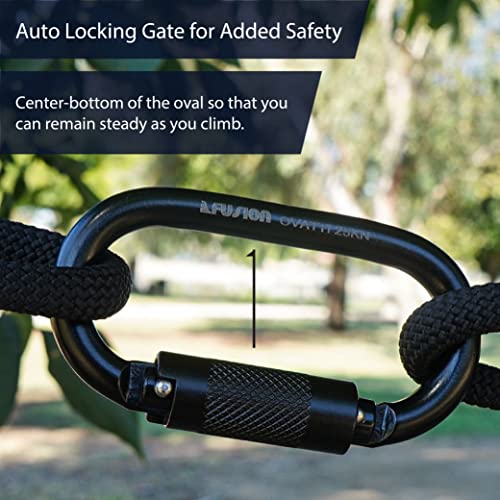 FUSION Auto Locking Carabiner 27KN - Fusion Climb® Ovatti - Professional Rock Climbing Carabiner - Heavy Duty Steel Auto Locking Carabiner for Climbing, Rappelling, D Shaped - UIAA ANSI Compliant - Image 4