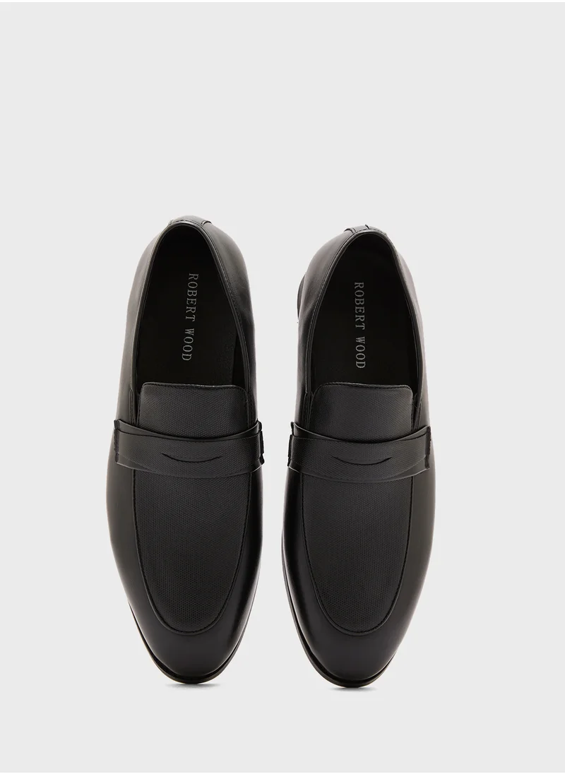 Robert Wood Texture Detail Formal Slip Ons