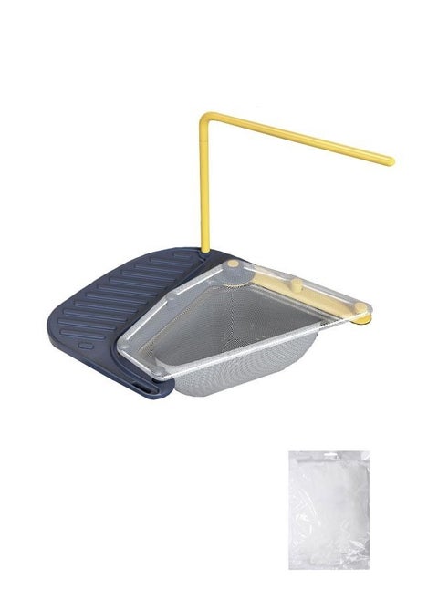Multi-functional Kitchen Triangular Sink Drain Net Rack Shelf Kitchen Garbage Filter Rack With 50 Disposable Mesh Bags