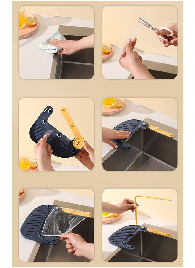 ZCM-HAPPY - Multi-functional Kitchen Triangular Sink Drain Net Rack Shelf Kitchen Garbage Filter Rack With 50 Disposable Mesh Bags - Image 1