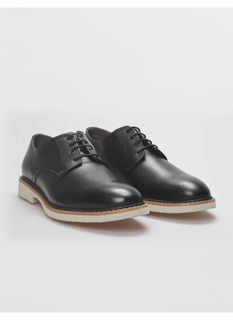 كاباني Leather Black Lace-Up Men's Casual Shoes