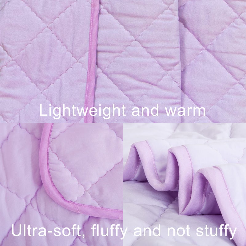 NTBAY Toddler Bedding Set - 4 Piece Soft and Breathable Crib Bedding Set for Boys and Girls, Includes Quilted Comforter, Fitted Sheet, Flat Top Sheet and Envelope Pillowcase, Lavender - Image 5
