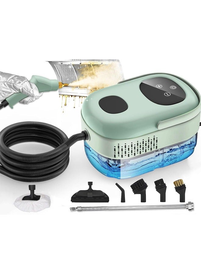 L&E Handheld Steam Cleaner, High Pressure Multipurpose Steamer,2500W|1000ML, 10S Fast Heat-Up 6 Gears Adjustment,With Brushes,Glass Scraper,for Car,Furniture and Tile (Green) - Image 1