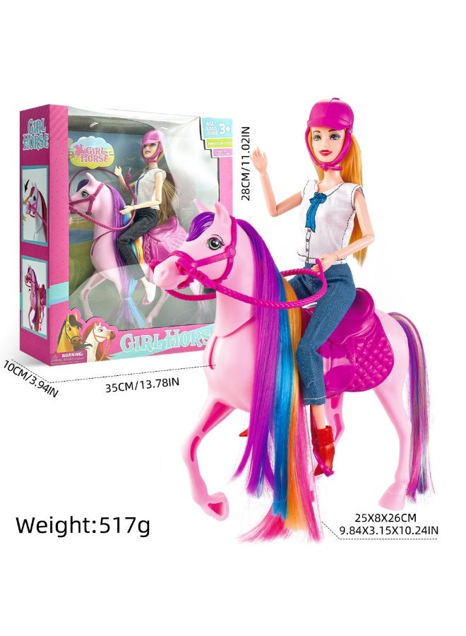 NIBEMINENT Soft Rubber Movable Horse Head Model Toy for Kids - Realistic Riding Princess Figure