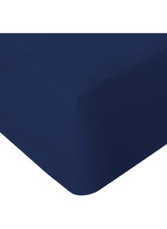 Infinitee Xclusives Infinitee Xclusives Fitted Sheet for Bed Navy Queen Size 150 x 200 cm - 100% Microfiber - 40 cm Deep Pocket to Fit & Cover Sheets  - Soft, Wrinkle Free & Shrink Resistant Fitted Sheet  - Image 1