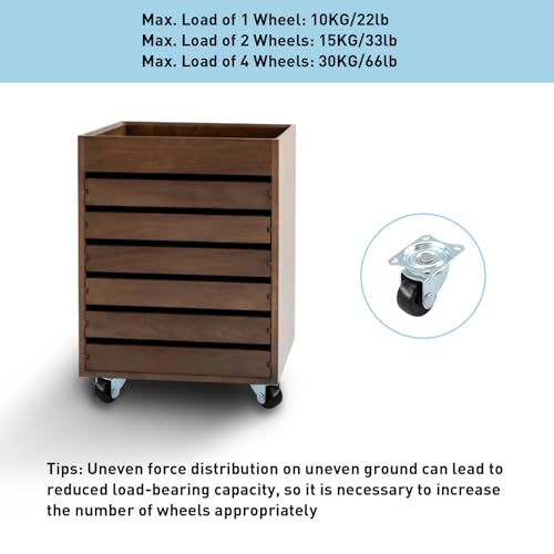 HOWDIA 1-inch Dia Swivel Single Wheel Rubber Caster Wheels for Furniture, Small Casters Trolley Wheels with Base Ball Bearing, Conveyor Rollers 8 Pack - Image 3