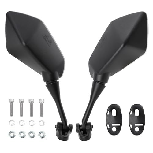 Mokuo Motorcycle Rearview Mirror in HD Glass Material Compatible with Honda CBR600 CBR250 CBR300 CBR500 Ninja 250R Suzuki GSXR 750 - Image 1