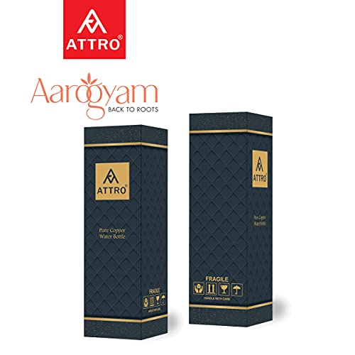 Attro Aarogyam 1000ml Sparsh Vintage Matte Finish Copper Water Bottle, Standard - Image 5