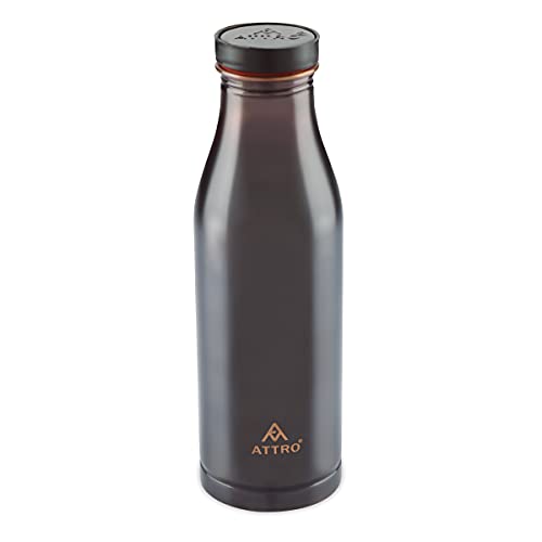 Attro Aarogyam 1000ml Sparsh Vintage Matte Finish Copper Water Bottle, Standard - Image 1
