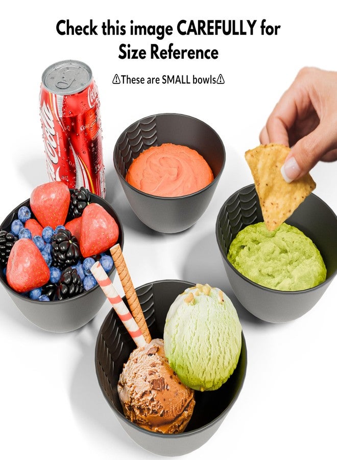 Nomnu New Black Spiderweb Small Bowls Set of 4 - Gothic Ceramic Ice Cream Bowls, 4.5" Inch Dessert & Cereal Bowls for Goth Lovers, Microwave & Dishwasher Safe - Perfect for Spooky Snacks & Treats - Image 2