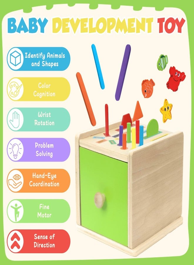 XPIY Montessori Wooden Toddler Toys for 1 Year Old, Fine Motor Skills Toys for 1-3 Year Old, 12-18 Month Baby Educational Color Shape Sorting & Animal Cognition Toy with Drawer, Birthday Gift for Girl Boy - Image 4