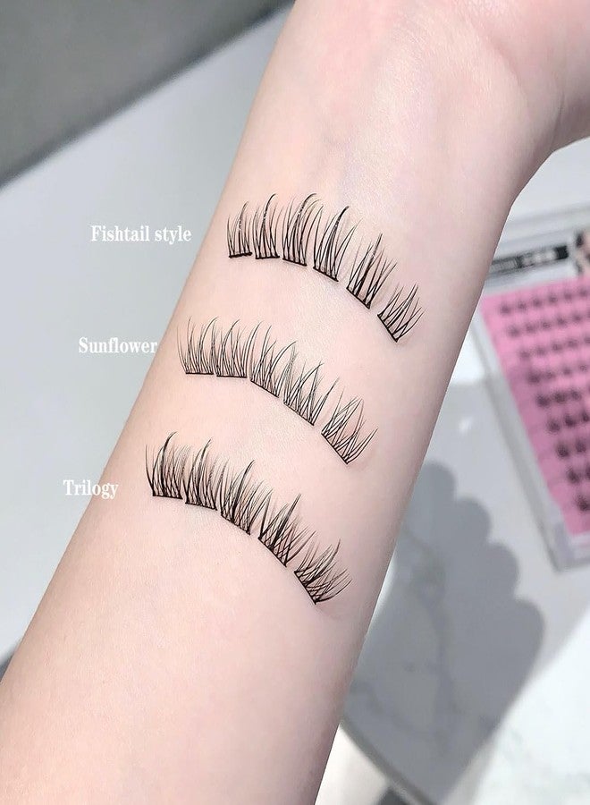 Cappuvini False Eyelash Glue Free Collection | Natural to Bold Volume Effect | Ultra-Thin Flexible Band Formula | Self-Adhesive Strip Lash Eye Makeup | Trendy Style Variants Fishtail Sunflower Trilogy | Lightweight Soft Synthetic Fibers | Beginner Safe Reusable Lashes with Instant Eye Enlargement Effect (02#Sunflower, 30pcs) - Image 2