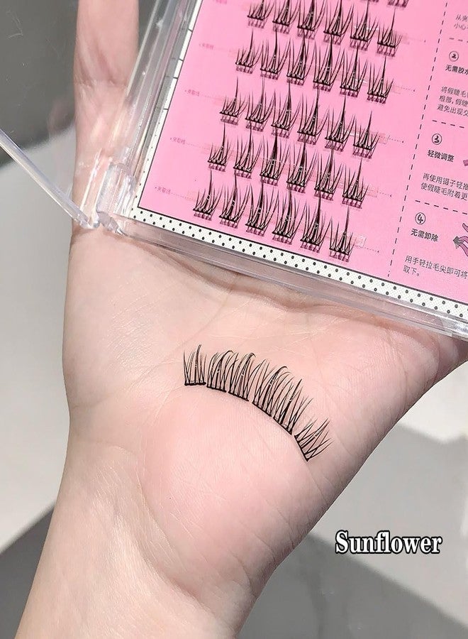 Cappuvini False Eyelash Glue Free Collection | Natural to Bold Volume Effect | Ultra-Thin Flexible Band Formula | Self-Adhesive Strip Lash Eye Makeup | Trendy Style Variants Fishtail Sunflower Trilogy | Lightweight Soft Synthetic Fibers | Beginner Safe Reusable Lashes with Instant Eye Enlargement Effect (02#Sunflower, 30pcs) - Image 4