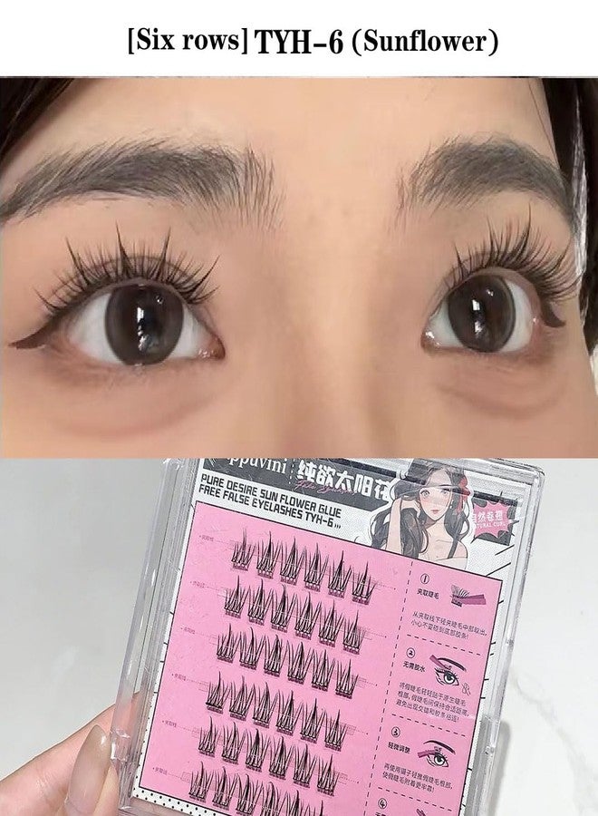Cappuvini False Eyelash Glue Free Collection | Natural to Bold Volume Effect | Ultra-Thin Flexible Band Formula | Self-Adhesive Strip Lash Eye Makeup | Trendy Style Variants Fishtail Sunflower Trilogy | Lightweight Soft Synthetic Fibers | Beginner Safe Reusable Lashes with Instant Eye Enlargement Effect (02#Sunflower, 30pcs) - Image 3
