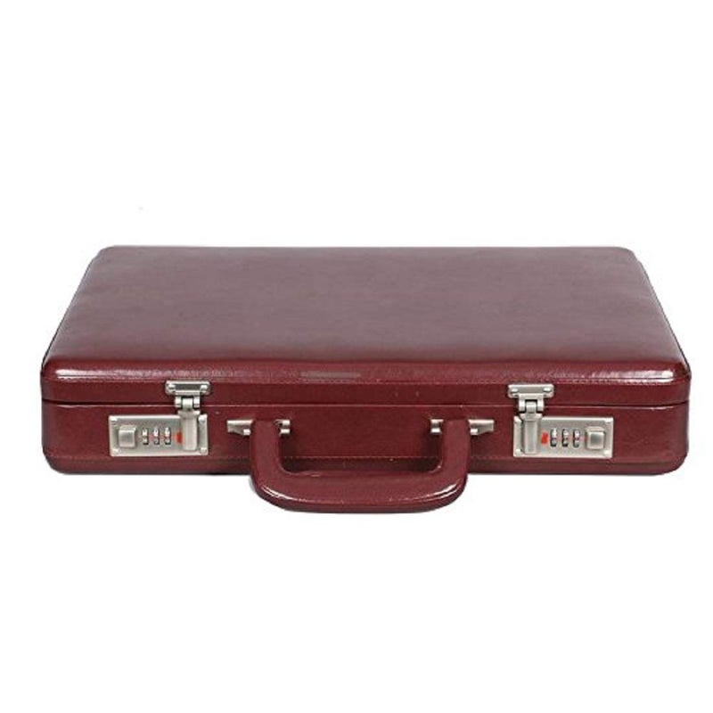 OBANI Maroon Faux Leather Briefcase | Office Travel Suitcase Bag with Adjustable Number Lock & Multiple Pockets - Image 2