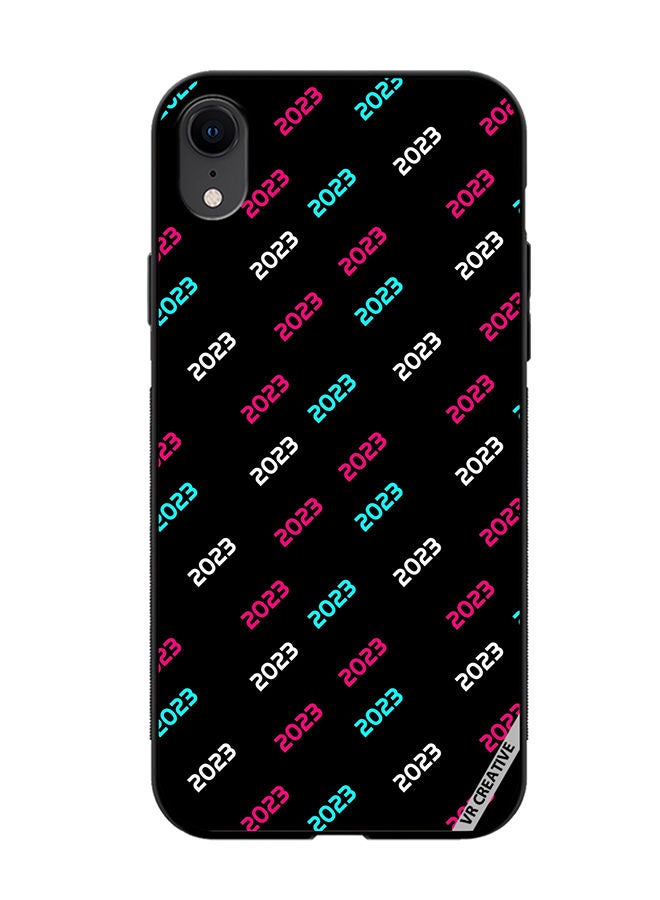 VR CREATIVE Protective Case Cover For Apple iPhone XR Creative Concept Of 2023 Happy New Year Design Multicolour