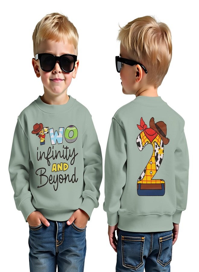 KEKEMI Birthday Boy Sweatshirt 2T Boys Cartoon Graphic Birthday Outfit Two Years Old Boy Long Sleeve Shirt Bday Party Clothes(Green,2T) - Image 1