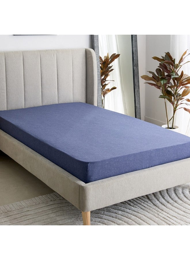 Home Box Lavish Triblend Melange Aouli Printed Cotton Twin Fitted Sheet 120 x 200 x 33 cm  - Image 1