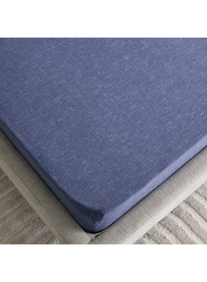 Home Box Lavish Triblend Melange Aouli Printed Cotton Twin Fitted Sheet 120 x 200 x 33 cm  - Image 4