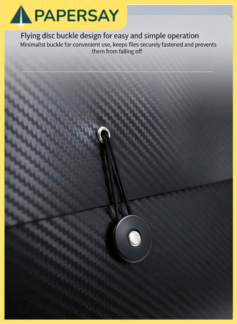 مجلد ملفات A4 قابل للتمدد، منظم أكورديون بـ 13 جيب مع ألسنة تنظيم وإغلاق مرن – حامل وثائق محمول للمنزل والمدرسة والمكتب والسفر (أسود/متعدد الألوان) - view 4