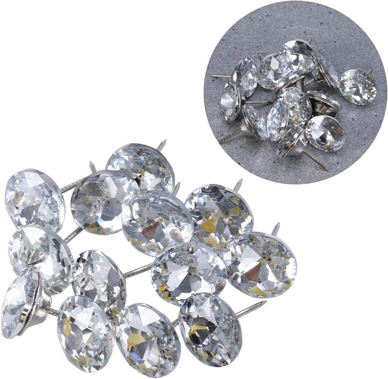 كلاراكو Klarako 30 قطعة من لوح رأس الأريكة وأزرار التنجيد الكريستالية الماسية ومسامير التنجيد وإكسسوارات الأثاث للخياطة وتنجيد الأريكة والحرف اليدوية 25 مم - Image 4