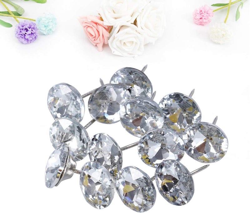 كلاراكو Klarako 30 قطعة من لوح رأس الأريكة وأزرار التنجيد الكريستالية الماسية ومسامير التنجيد وإكسسوارات الأثاث للخياطة وتنجيد الأريكة والحرف اليدوية 25 مم - Image 3