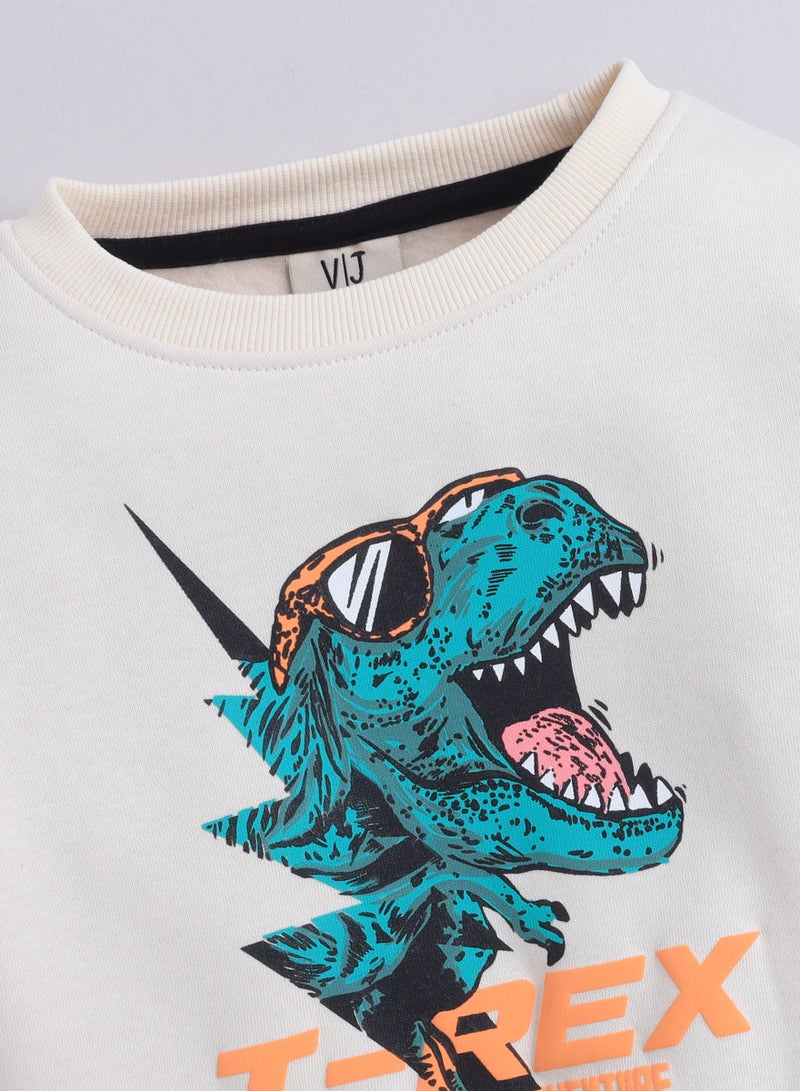 فكتور اند جين سويت شيرت للأولاد بطبعة مغامرة تي ريكس - Image 3
