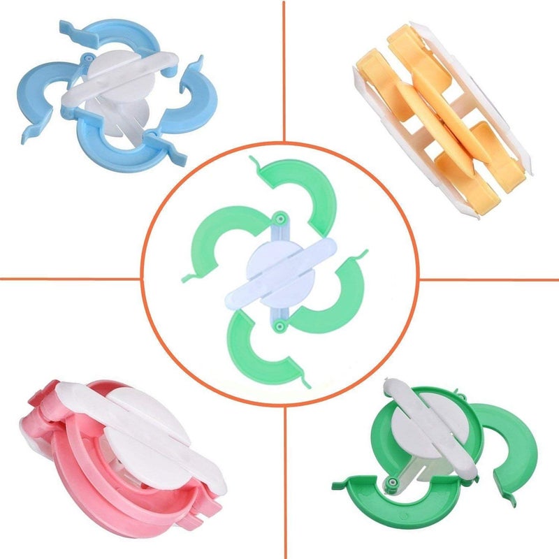 RRigo Pom Pom Maker, 4 Sizes Pompom Maker Tool Set for Fluff Ball Weave DIY Wool Yarn Knitting Craft Project for Knitting Lover +10PS Knitting Stitch Markers+10PS Plastic Needles+1PS Scissors - Image 3