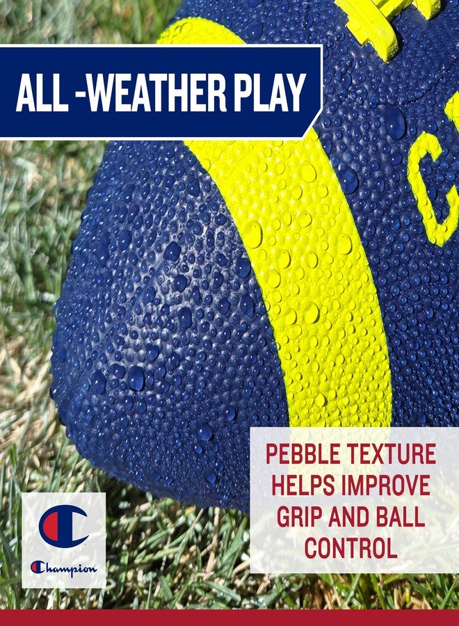 Champion Blitz Football (Official, Classic/Black), All-Weather Football, Enhanced Grip, Durable Rubber Cover and Molded Laces, for Outdoor Sports & Training, Includes 6" Ball Pump - Image 4