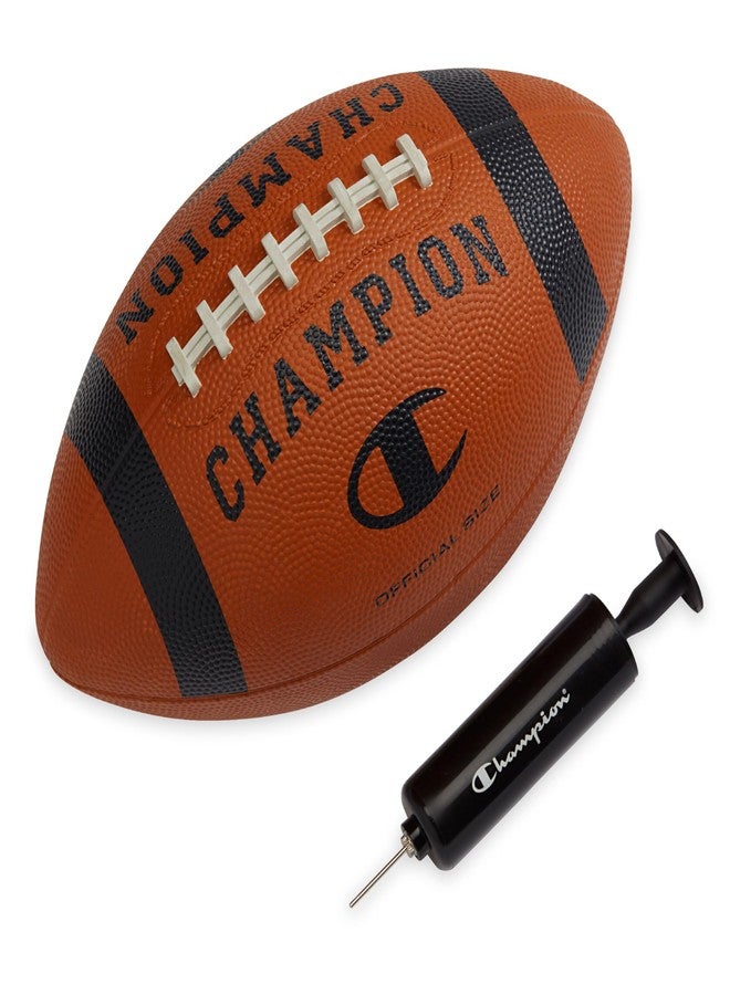 Champion Blitz Football (Official, Classic/Black), All-Weather Football, Enhanced Grip, Durable Rubber Cover and Molded Laces, for Outdoor Sports & Training, Includes 6" Ball Pump - Image 1