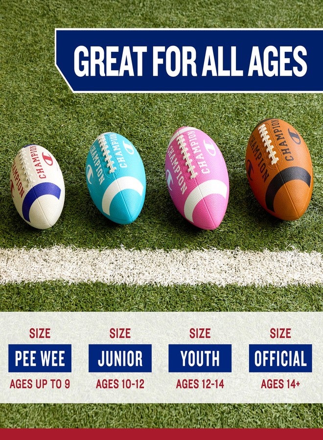 Champion Blitz Football (Official, Classic/Black), All-Weather Football, Enhanced Grip, Durable Rubber Cover and Molded Laces, for Outdoor Sports & Training, Includes 6" Ball Pump - Image 2