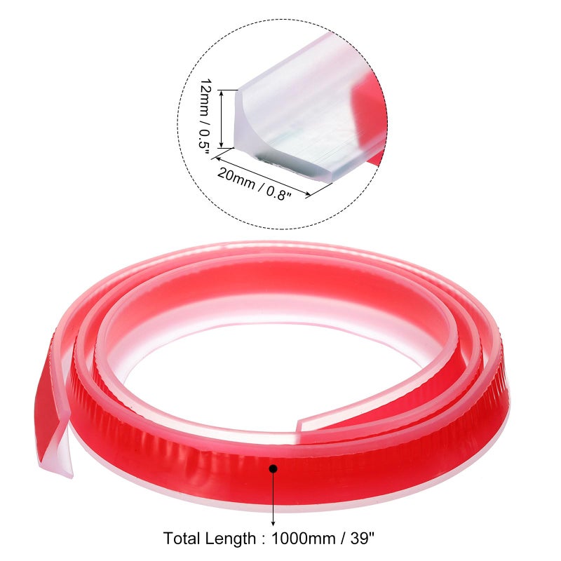 uxcell 39 Inch Collapsible Shower Barrier Stopper Water Splash Guard Blocker 39"Lx0.8"Wx0.5"H for Bathroom Kitchen Wet and Dry Separation, Clear - Image 2