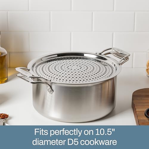 All-Clad Accessory, Stainless Steel Strain & Splatter Guard, 10.5-Inch, Easy, Mess-Free Straining, Multifunctional Design, Pots and Pans, Cookware, Kitchen Gadgets, Cooking Tools, Silver - Image 3