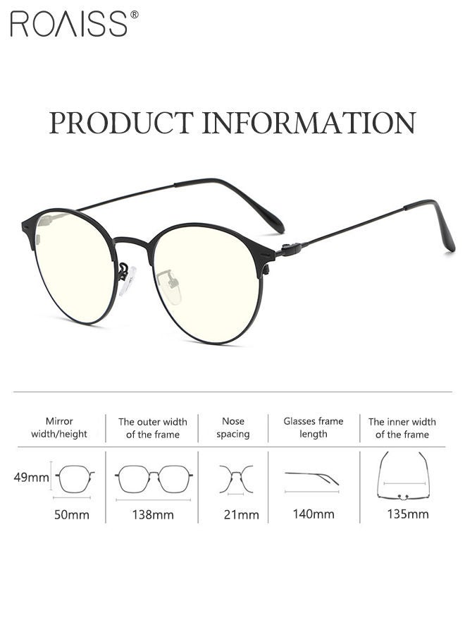 roaiss Blue Light Blocking Sunglasses Anti UV and Glare Blue Light Filter Computer Glasses Round Color Changing Eyewear for Men Women Black  - Image 4