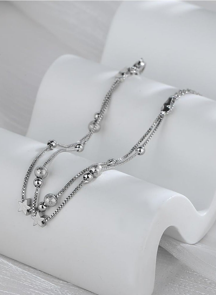 أوزيغالور سوار من الفضة الإسترليني عيار 925 للنساء, سوار سلسلة قلب الحب، أساور نسائية من الفضة الإسترليني - Image 4