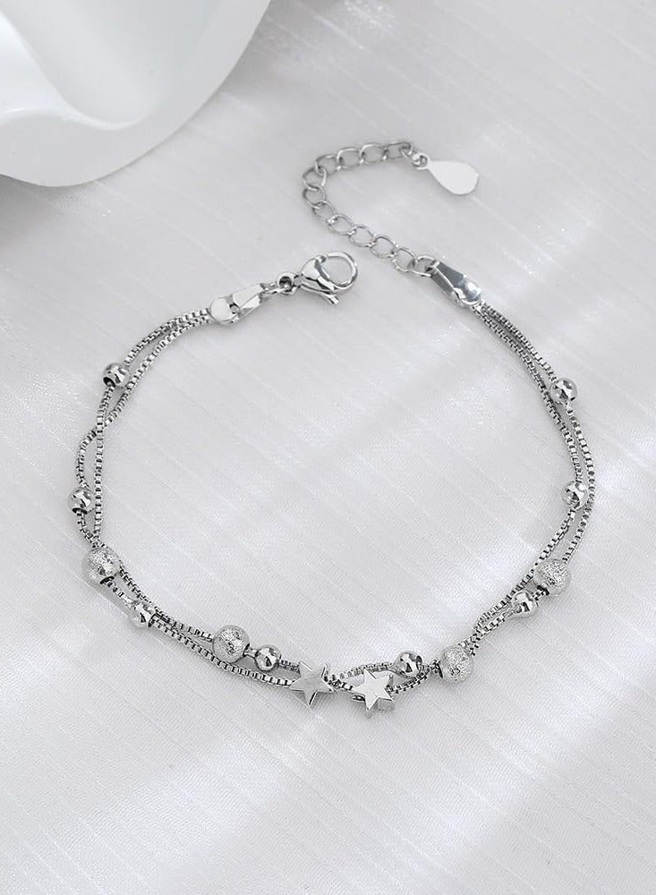 أوزيغالور سوار من الفضة الإسترليني عيار 925 للنساء, سوار سلسلة قلب الحب، أساور نسائية من الفضة الإسترليني - Image 3