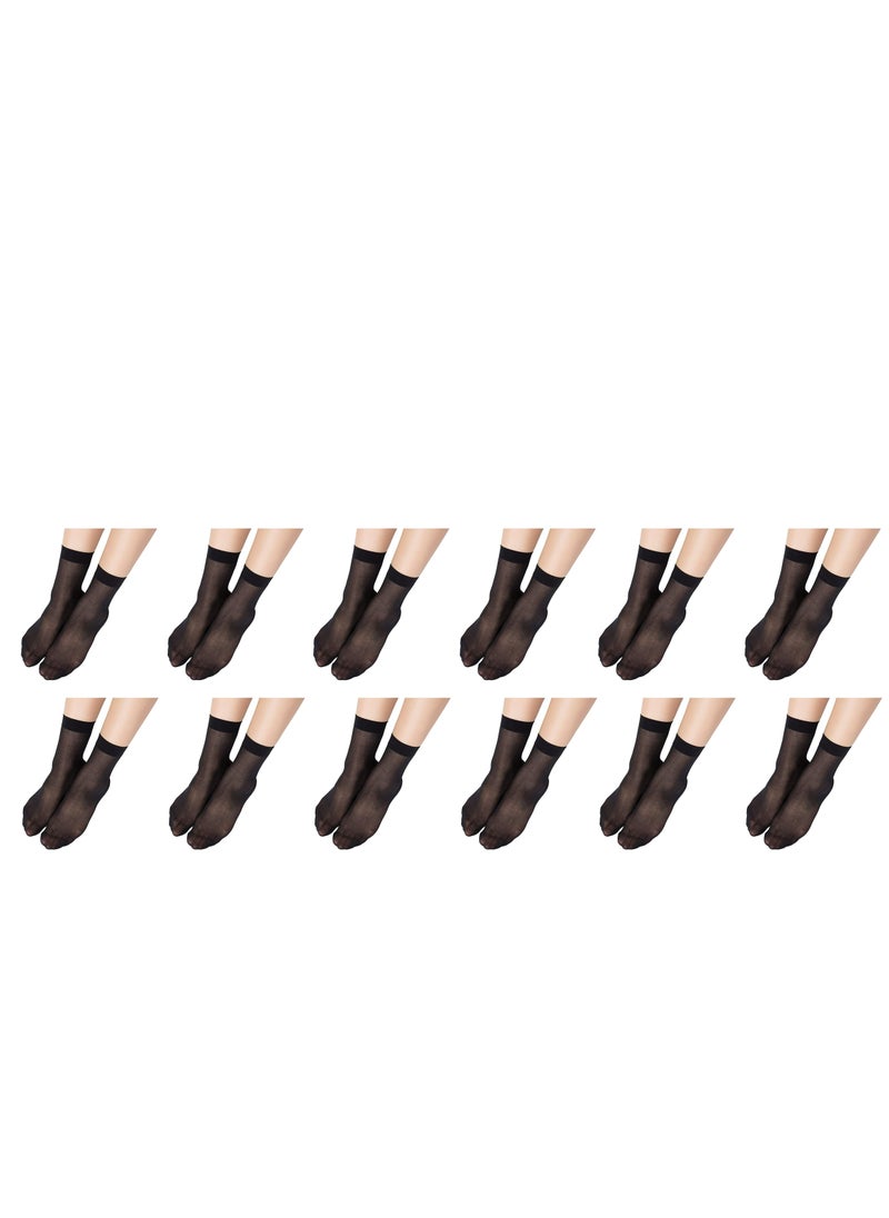 Be-Queen 12 Pairs Women's Ankle High Sheer Socks - One Size - Lightweight Anklet Stockings  - Image 1