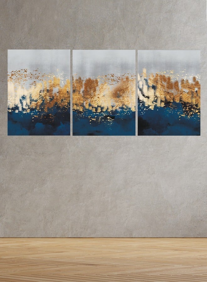 Marktna Set Of 3 Framed Canvas Wall Arts Stretched Over Wooden Frame with an Abstract Design - Image 1