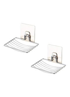 RATSAW 2 Pack Sturdy Soap Dish Holder Self Adhesive Wall Mounted Soap Sponge Holder Stainless Steel Storage Saver Rack for Home Kitchen Bathroom Shower  - Image 1