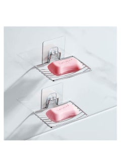 RATSAW 2 Pack Sturdy Soap Dish Holder Self Adhesive Wall Mounted Soap Sponge Holder Stainless Steel Storage Saver Rack for Home Kitchen Bathroom Shower  - Image 5