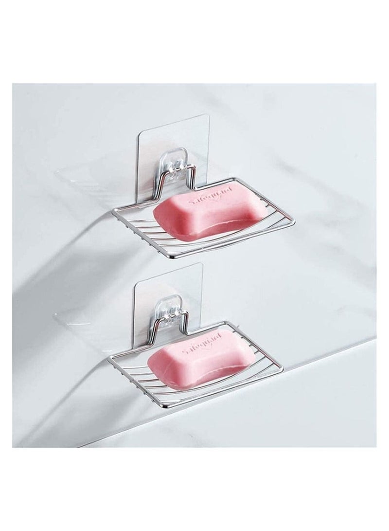 رات سو 2 حامل للصابون قوي مثبت على الحائط بلاصق ذاتي من الفولاذ المقاوم للصدأ لتخزين الصابون والإسفنج في المنزل والمطبخ والحمام والدش - Image 5