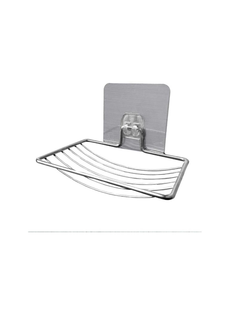 رات سو 2 حامل للصابون قوي مثبت على الحائط بلاصق ذاتي من الفولاذ المقاوم للصدأ لتخزين الصابون والإسفنج في المنزل والمطبخ والحمام والدش - Image 2