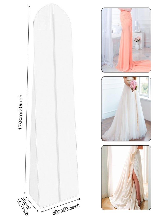 Svaldo White Wedding Dress Garment Bag, 16" Wide Gusset Dress Bags for Gowns, Long Evening Dresses & Prom Dresses for Women, Bride, Bridesmaid, Wedding Dress Bag, Dress Garment Bag Women, 70x24x16" - Image 2