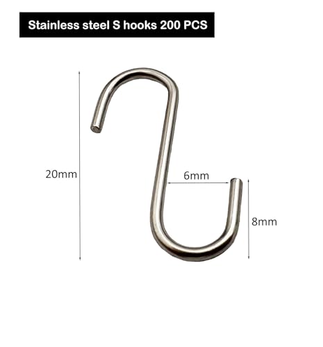 IDEALSV 200 Pcs Stainless Steel Small S Shaped Hooks, Mini S Hooks 0.8 Inch DIY Christmas Ornament Jewelry Hanging Holder - Image 2