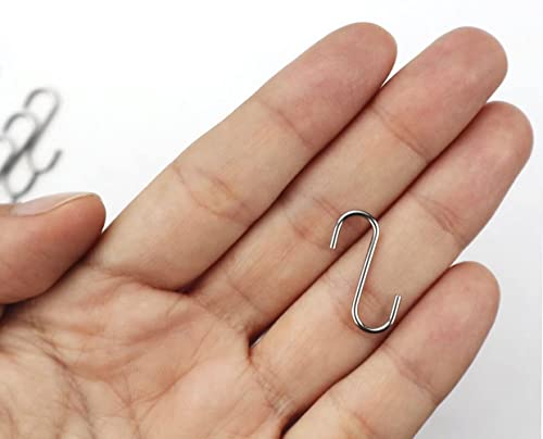 IDEALSV 200 Pcs Stainless Steel Small S Shaped Hooks, Mini S Hooks 0.8 Inch DIY Christmas Ornament Jewelry Hanging Holder - Image 5