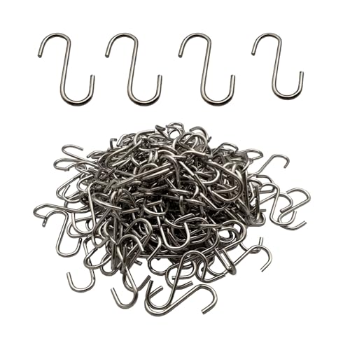IDEALSV 200 Pcs Stainless Steel Small S Shaped Hooks, Mini S Hooks 0.8 Inch DIY Christmas Ornament Jewelry Hanging Holder - Image 1