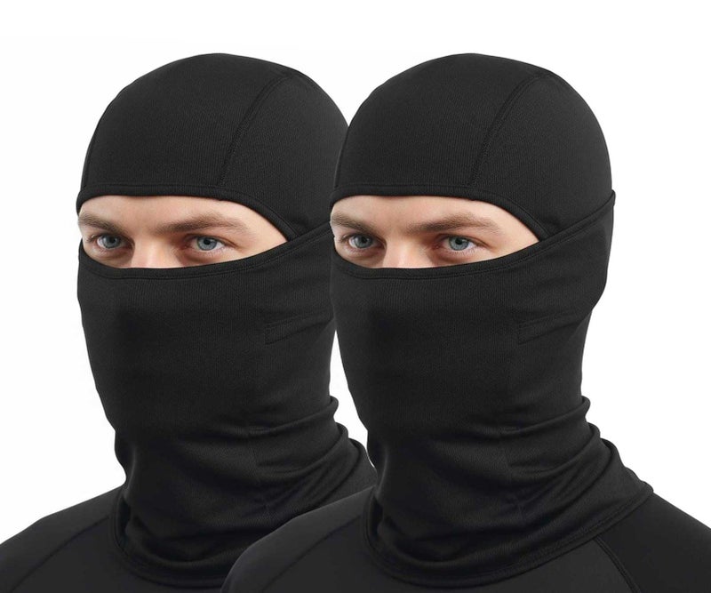 AILONSHAWN Black Ski Mask Balaclava Shiesty Mask Men Women Winter Face Mask 2 Pack Adult Motorcycle Helmet Full Face Cover Football Snowboard - Image 1