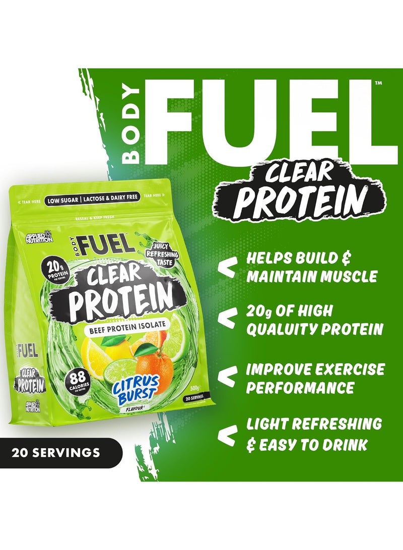 Applied Nutrition Bodyfuel Clear Beef Protein Isolate Citrus Burst Flavor 500g - Image 2