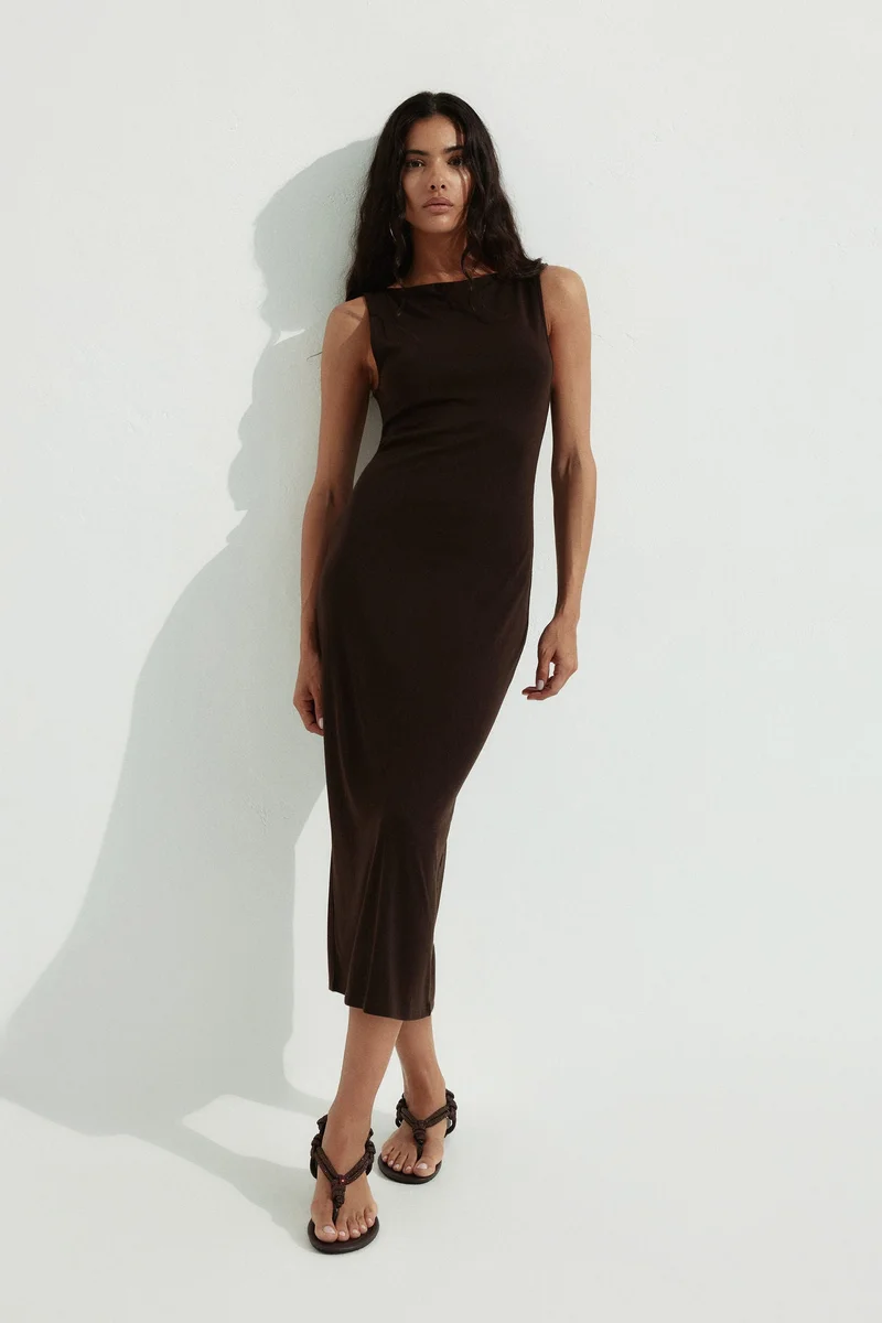 H&M Ribbed jersey midi dress